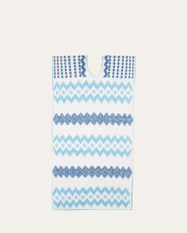 Single-Panel Midi Kaftan with Tonal Zig-Zag Design